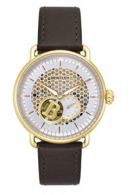 Product SKU: 1798-20KWD-KCase Material: Gold tone caseCase Size: 42.0mmDial Size: 36.5mm X 36.5 mmDial Color: Silver Bracelet:  Brown calfskin leather strapCrystal: Sapphire crystal with anti-reflective treatmentCrown: 7.0mmMovement: 82S5 /  Automatic  