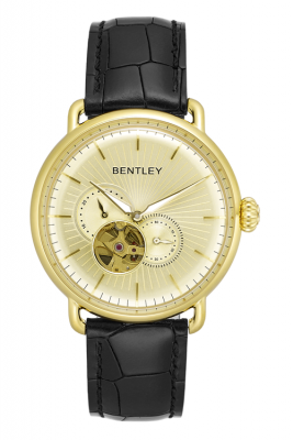 Product SKU: 1798-30KKB-KCase Material: Gold tone caseCase Size: 42.0mmDial Size: 36.5mm X 36.5 mmDial Color: GoldBracelet:  Black calfskin leather strap Crystal: Sapphire crystal with anti-reflective treatmentCrown: 7.0mmMovement: 82S7 /  Automatic  