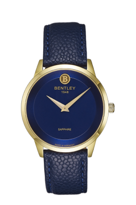 Product SKU: 1808-10MKNNDescription: Gold tone caseCase Size: 39.5mm X 44.5mmDial Size: Ø 34.5mmDial Color: Blue dial Bracelet:  Blue calfskin leather strapCrystal: Sapphire crystal glassCrown: 4.5mmMovement: GL20