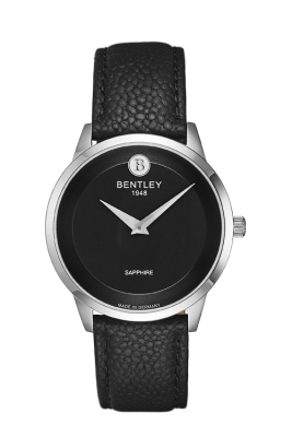 Product SKU: 1808-10MWBBDescription: Stainless steel caseCase Size: 39.5mm X 44.5mmDial Size: Ø 34.5mmDial Color: Black dial Bracelet:  Black calfskin leather strapCrystal: Sapphire crystal glassCrown: 4.5mmMovement: GL20
