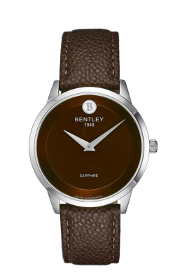 Product SKU: 1808-10MWDDDescription: Stainless steel caseCase Size: 39.5mm X 44.5mmDial Size: Ø 34.5mmDial Color: Brown dial Bracelet:  Brown calfskin leather strapCrystal: Sapphire crystal glassCrown: 4.5mmMovement: GL20