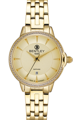 Product SKU: 1827-101LKKICase Material: Gold tone stainless steel,Case with 63pcs white sapphireCase Size: 32.0mm X 37.5mmDial Size: 26.0 mmDial Color: Gold dialCrystal: Sapphire crystal glassCrown: 5.5mmMovement: GN10