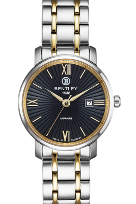 Product SKU: 1830-10LTBICase Material: Gold two tone stainless steelCase Size: 32.0mm X 32.0mmDial Size: 26.5 mmDial Color: Black dialCrystal: Sapphire crystal glassCrown: 4.0mmMovement: VX12E