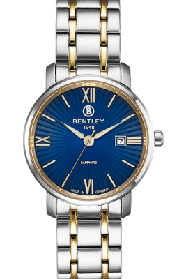 Product SKU: 1830-10LTNICase Material: Gold two tone stainless steelCase Size: 32.0mm X 32.0mmDial Size: 26.5 mmDial Color: Blue dialCrystal: Sapphire crystal glassCrown: 4.0mmMovement: VX12E