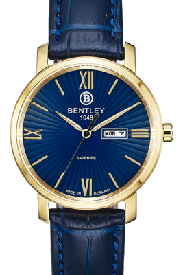 Product SKU: 1830-10MKNNCase Material: Gold tone caseCase Size: 40.0mm X 40.0mmDial Size: 33.5 mmDial Color: Blue dialBracelet:  Blue calfskin leather strapCrystal: Sapphire crystal glassCrown: 5.0mmMovement: VX33E