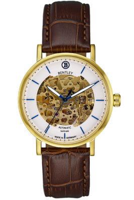 Product SKU: 1833-15MKWDCase Material: Gold tone caseCase Size: 39.0mm X 34.0mmDial Size: 34.0 mmDial Color: White dialBracelet:  Brown calfskin leather strapCrystal: Sapphire crystal glassCrown: 5.5mmMovement: 8N24 / Automatic