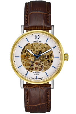 Product SKU: 1833-15MTWDCase Material: Gold two tone caseCase Size: 39.0mm X 34.0mmDial Size: 34.0 mmDial Color: White dial Bracelet:  Brown calfskin leather strapCrystal: Sapphire crystal glassCrown: 5.5mmMovement: 8N24 / Automatic