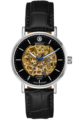 Product SKU: 1833-15MWBBCase Material: All stainless steelCase Size: 39.0mm X 34.0mmDial Size: 34.0 mmDial Color: Black dialBracelet:  Black calfskin leather strapCrystal: Sapphire crystal glassCrown: 5.5mmMovement: 8N24 / Automatic