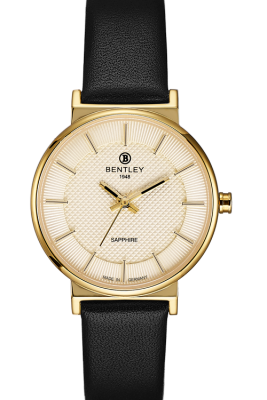 Product SKU: 1855-10LKKBCase Material: Gold tone caseCase Size: 30.0mm X 36.0mmDial Size: 26.5 mmDial Color: Gold dialBracelet:  Black calfskin leather strapCrystal: Sapphire crystal glassCrown: 3.5mmMovement: VX51