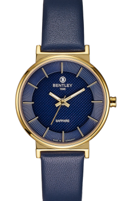 Product SKU: 1855-10LKNNCase Material: Gold tone caseCase Size: 30.0mm X 36.0mmDial Size: 26.5 mmDial Color: Blue dialBracelet:  Blue calfskin leather strapCrystal: Sapphire crystal glassCrown: 3.5mmMovement: VX51