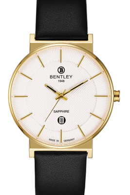 Product SKU: 1855-10MKCBCase Material: Gold tone caseCase Size: 40.0mm X 47.0mmDial Size: 36.5 mmDial Color: Silver dialBracelet:  Black calfskin leather strapCrystal: Sapphire crystal glassCrown: 4.5mmMovement: VX32