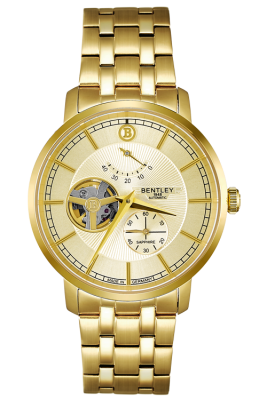 Product SKU: 1862-15MKKICase Material: Gold tone stainless steelCase Size: 40.0mm X 46.3mmDial Size: Ø 35.0 mmDial Color: Gold dialCrystal: Sapphire crystal glassCrown: 5.5mmMovement: EPSON YN88 / Automatic