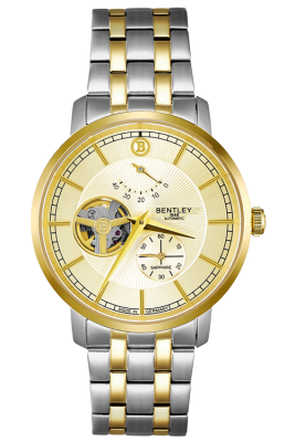 Product SKU: 1862-15MTKICase Material: Gold two tone stainless steelCase Size: 40.0mm X 46.3mmDial Size: Ø 35.0 mmDial Color: Gold dialCrystal: Sapphire crystal glassCrown: 5.5mmMovement: EPSON YN88 / Automatic