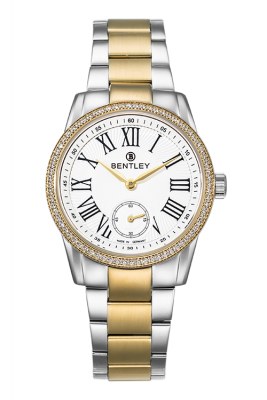 Product SKU: 1615-1027772Case Material: Gold two tone stainless steel,Case with 72 pcs Cubic Zirconia Case Size: 32.0mm X 38.2mmDial Size: 26.0mm X 26.0mmDial Color: SilverCrystal: Sapphire crystal with anti-reflective treatmentCrown: 4.5mmMovement: MIYOTA 1L45