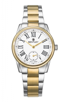 Product SKU: 1615-107772Case Material: Gold two tone stainless steelCase Size: 32.0mm X 38.2mmDial Size: 26.0mm X 26.0mmDial Color: SilverCrystal: Sapphire crystal with anti-reflective treatmentCrown: 4.5mmMovement: MIYOTA 1L45