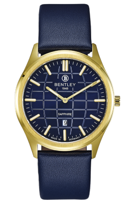 Product SKU: 1871-10MKNNCase Material: Gold tone caseCase Size: 41.0mm X 47.5mmDial Size: Ø 34.0 mmDial Color: Blue dial Bracelet:  Blue calfskin leather strapCrystal: Sapphire crystal glassCrown: 4.5mmMovement: VX3KE-6H