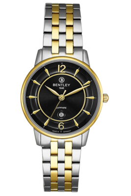 Product SKU: 1853-10LTBACase Material: Gold two tone stainless steelCase Size: 32.0mm X 37.0mmDial Size: 28.0 mmDial Color: Black dialCrystal: Sapphire crystal glassCrown: 3.5mmMovement: VX82