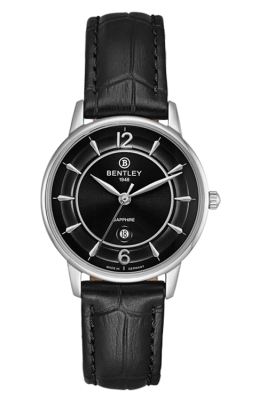 Product SKU: 1853-10LWBBCase Material: Stainless steel caseCase Size: 32.0mm X 37.0mmDial Size: 28.0 mmDial Color: Black dialBracelet:  Black calfskin leather strapCrystal: Sapphire crystal glassCrown: 3.5mmMovement: VX82