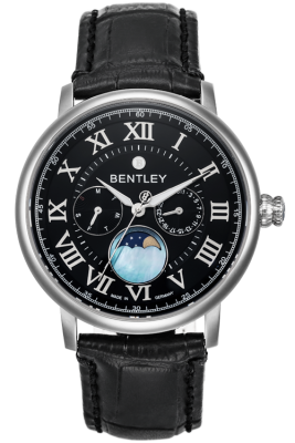 Product SKU: 1690-10011Case Material: Stainless steel caseCase Size: 42.0mm X 44.7mmDial Size: 36.0mm X 36.0mmDial Color: BlackBracelet:  Black calfskin leather strapCrystal: Sapphire crystal with anti-reflective treatmentCrown: 7.0mmMovement: MIYOTA 6P20