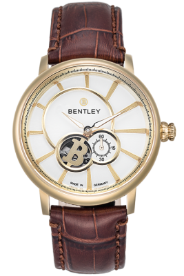 Product SKU: 1690-15473Case Material: Gold tone caseCase Size: 42.0mm X 44.7mmDial Size: 36.0mm X 36.0mmDial Color: SilverBracelet:  Brown calfskin leather strapCrystal: Sapphire crystal with anti-reflective treatmentCrown: 7.0mmMovement: MIYOTA 82S5 / Automatic