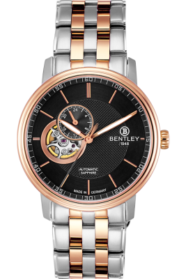Product SKU: 1832-25MTBI-RCase Material: Rose gold two tone stainless steelCase Size: 40.0mm X 46.0mmDial Size: 34.0 mmDial Color: Black dialCrystal: Sapphire crystal glassCrown: 5.5mmMovement: NH39 / Automatic