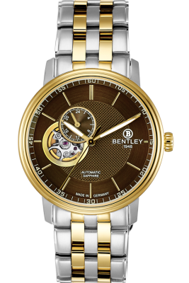 Product SKU: 1832-25MTDICase Material: Gold two tone stainless steelCase Size: 40.0mm X 46.0mmDial Size: 34.0 mmDial Color: Brown dialCrystal: Sapphire crystal glassCrown: 5.5mmMovement: NH39 / Automatic