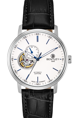 Product SKU: 1832-25MWWBCase Material: Stainless steel caseCase Size: 40.0mm X 46.0mmDial Size: 34.0 mmDial Color: White dialBracelet:  Black calfskin leather strapCrystal: Sapphire crystal glassCrown: 5.5mmMovement: NH39 / Automatic