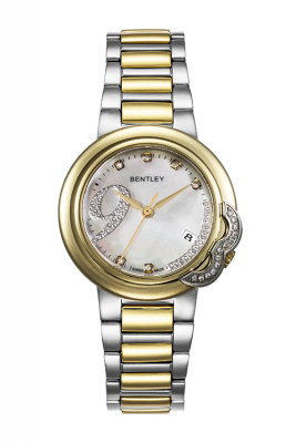Product SKU: 89-202777Case Material: Gold two tone stainless steel,Case with 13pcs diamondCase Size: 35.0mm X 41.7mmDial Size: 25.0mm X 25.0mmDial Color: White MOP dial with 6pcs diamondCrystal: Sapphire crystal with anti-reflective treatmentCrown: 4.0mmMovement: RONDA 705-3