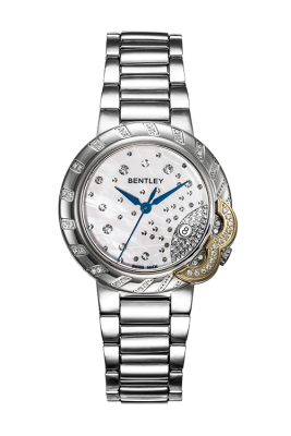 Product SKU: 89-402000Case Material: Gold two tone stainless steel,Case with 43pcs diamondCase Size: 35.0mm X 41.7mmDial Size: 25.0mm X 25.0mmDial Color: White MOP dial with 9pcs diamondCrystal: Sapphire crystal with anti-reflective treatmentCrown: 4.0mmMovement: RONDA 705-3