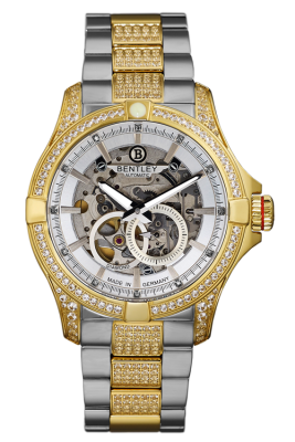 Product SKU: 1796-552TWA-SCase Material: Gold two tone stainless steel,Case with 258pcs white sapphireCase Size: 43.0mm X 51.0mmDial Size: Ø 34.0 mmDial Color: Silver dial with 12pcs diamondBracelet:  Band with 150pcs white sapphireCrystal: Sapphire crystalCrown: 7.0mmMovement: 8N40 / Automatic