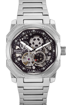 Product SKU: 1817-152WBIDescription: All stainless steelCase Material: Case with 44 pcs diamondCase Size: 39.0mm X 46.0mmDial Size: Ø 33.0 mmDial Color: Black dial with 11 pcs diamondCrystal: Sapphire crystalCrown: 7.0mmMovement: 8N40 / Automatic