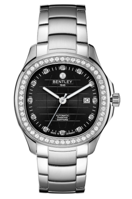 Product SKU: BL1869-252MWBICase Material: All stainless steel,Case with 50pcs white sapphireCase Size: 42.0mm X 47.0mmDial Size: Ø 30.6mmDial Color: Black dial with 12pcs diamond Crystal: Sapphire crystal glassCrown: 6.0mmMovement: SL1701-0005/Automatic