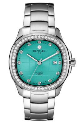 Product SKU: BL1869-252MWNI1Case Material: All stainless steel,Case with 50pcs white sapphireCase Size: 42.0mm X 47.0mmDial Size: Ø 30.6mmDial Color: Aqua blue dial with 12pcs diamond Crystal: Sapphire crystal glassCrown: 6.0mmMovement: SL1701-0005/Automatic
