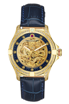 Product SKU: BL2096-652MKNNDescription: Gold tone caseCase Material: Case with 258pcs white sapphireCase Size: 43.0mm X 51.0mmDial Size: Ø 34.0mmDial Color: Blue dial with 11pcs diamond , 1pcs rubyBracelet:  Blue calfskin leather strapCrystal: Sapphire crystal glassCrown: Ø 7.0mmMovement: 8N24 Gilt / Automatic