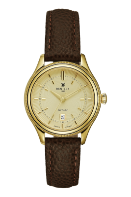 Product SKU: BL2216-10LKKDCase Material: Gold tone caseCase Size: 30.0mm X 35.5mmDial Size: Ø 23.0 mmDial Color: Gold dialBracelet:  Brown calfskin leather strapCrystal: Sapphire crystal glassCrown: 4.5mmMovement: 2015-6H