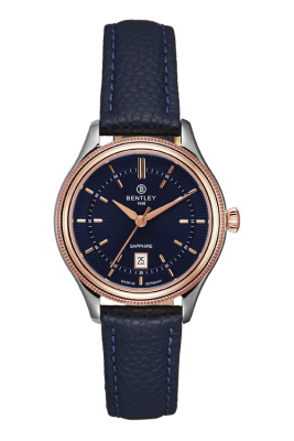 Product SKU: BL2216-10LTNN-RCase Material: Rose gold two tone caseCase Size: 30.0mm X 35.5mmDial Size: Ø 23.0 mmDial Color: Blue dialBracelet:  Blue calfskin leather strapCrystal: Sapphire crystal glassCrown: 4.5mmMovement: 2015-6H