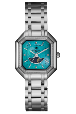Product SKU: BL2332-102LWNI1Case Material: All stainless steel,Case with 56pcs white sapphireCase Size: 30.0mm X 34.5mmDial Size: Ø 19.5mmDial Color: Medium Turquoise MOP dial with 4pcs diamondCrystal: Sapphire crystal glassCrown: Ø 4.0mmMovement: PC29
