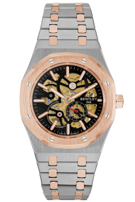 Product SKU: BL2416-25MTBI-RCase Material: Rose gold two tone stainless steelCase Size: 41.0mm X 51.6mmDial Size: Ø 30.0mmDial Color: Black dialCrystal: Sapphire crystal glassCrown: Ø 6.0mmMovement: 8N40 / Automatic
