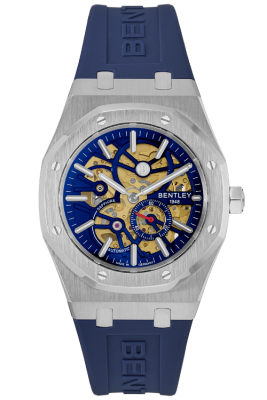 Product SKU: BL2416-25MWNNCase Material: All stainless steelCase Size: 41.0mm X 51.6mmDial Size: Ø 30.0mmDial Color: Blue dialBracelet:  Blue Rubber Band strapCrystal: Sapphire crystal glassCrown: Ø 6.0mmMovement: 8N40 / Automatic