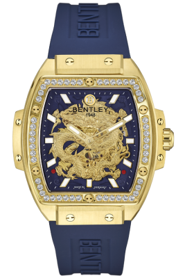 Product SKU: BL2426-151MKNNCase Material: Gold tone case with 50pcs white sapphire Case Size: 42.0mm X 50.0mmDial Size: Ø 30.0mmDial Color: Blue dialBracelet:  Blue Rubber Band strapCrystal: Sapphire crystal glassCrown: Ø 7.0mmMovement: 8N24