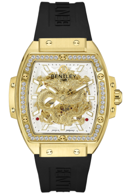 Product SKU: BL2426-151MKWBCase Material: Gold tone case with 50pcs white sapphire Case Size: 42.0mm X 50.0mmDial Size: Ø 30.0mmDial Color: White dialBracelet:  Black Rubber Band strapCrystal: Sapphire crystal glassCrown: Ø 7.0mmMovement: 8N24