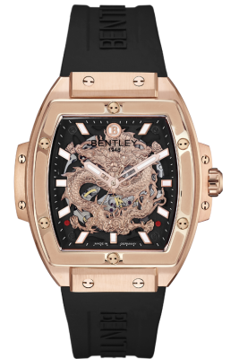 Product SKU: BL2426-15MRBBCase Material: Rose gold tone caseCase Size: 42.0mm X 50.0mmDial Size: Ø 30.0mmDial Color: Black dialBracelet:  Black Rubber Band strapCrystal: Sapphire crystal glassCrown: Ø 7.0mmMovement: 8N24