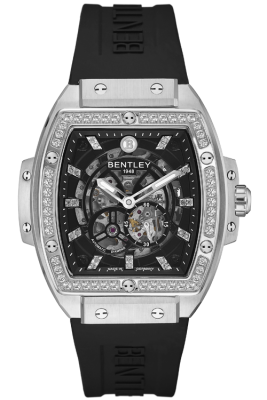 Product SKU: BL2426-252MWBB-SCase Material: Stainless steel case with 50pcs white sapphire Case Size: 42.0mm X 50.0mmDial Size: Ø 30.0mmDial Color: Black dial with 22pcs diamondBracelet:  Black Rubber Band strapCrystal: Sapphire crystal glassCrown: Ø 7.0mmMovement: 8N24