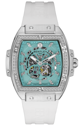 Product SKU: BL2426-252MWN1W-SCase Material: Stainless steel case with 50pcs white sapphire Case Size: 42.0mm X 50.0mmDial Size: Ø 30.0mmDial Color: Aqua blue dial with 22pcs diamondBracelet:  White Rubber Band strapCrystal: Sapphire crystal glassCrown: Ø 7.0mmMovement: 8N24