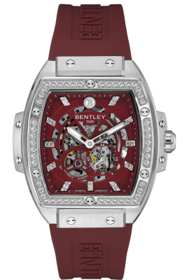 Product SKU: BL2426-252MWRR-SCase Material: Stainless steel case with 50pcs white sapphire Case Size: 42.0mm X 50.0mmDial Size: Ø 30.0mmDial Color: Dark red dial with 22pcs diamondBracelet:  Dark red Rubber Band strapCrystal: Sapphire crystal glassCrown: Ø 7.0mmMovement: 8N24