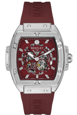 Product SKU: BL2426-252MWRRCase Material: Stainless steel caseCase Size: 42.0mm X 50.0mmDial Size: Ø 30.0mmDial Color: Dark red dial with 22pcs diamondBracelet:  Dark red Rubber Band strapCrystal: Sapphire crystal glassCrown: Ø 7.0mmMovement: 8N24