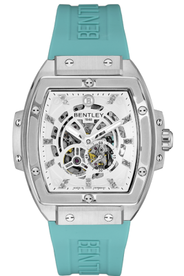 Product SKU: BL2426-252MWWN1Case Material: Stainless steel caseCase Size: 42.0mm X 50.0mmDial Size: Ø 30.0mmDial Color: White dial with 22pcs diamondBracelet:  Aqua blue Rubber Band strapCrystal: Sapphire crystal glassCrown: Ø 7.0mmMovement: 8N24