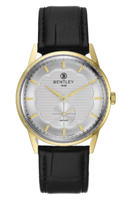 Product SKU: BL2532-10MKCBCase Material: Gold tone caseCase Size: 41.0mm X 48.5mmDial Size: Ø 35.6mmDial Color: Silver dialBracelet:  Black calfskin leather strapCrystal: Sapphire crystal glassCrown: Ø 5.5mmMovement: 1L45