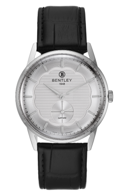 Product SKU: BL2532-10MWCBCase Material: Stainless steel caseCase Size: 41.0mm X 48.5mmDial Size: Ø 35.6mmDial Color: Silver dialBracelet:  Black calfskin leather strapCrystal: Sapphire crystal glassCrown: Ø 5.5mmMovement: 1L45
