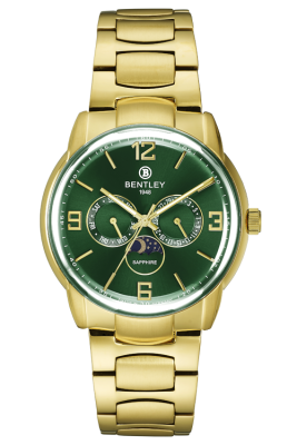 Product SKU: BL2529-10MKGICase Material: Gold tone stainless steelCase Size: 43.0mm X 51.0mmDial Size: Ø 37.0mmDial Color: Green dialCrystal: Sapphire crystal glassCrown: Ø 5.5mmMovement: VX3H